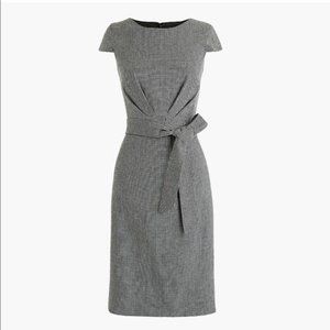 J. Crew 365 Tie-front Cap Sleeve Black & White Micro-Houndstooth Dress, Sz. 12P